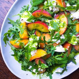 Nectarine, Rocket and Vegan Mozzarella Salad