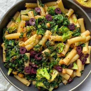 Roasted Broccoli and Kale Pasta