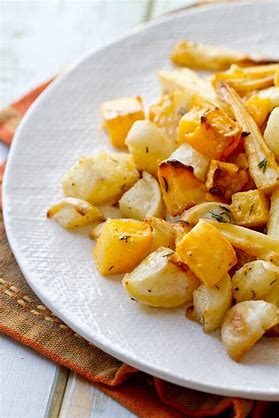 Baked Root Vegetables with sweet ginger glaze