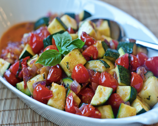 Sautéed Zucchini and Cherry Tomatoes
