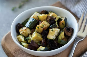 Roasted Zucchini, Mushrooms and Rosemary