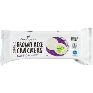 Crackers Brown Rice with Chia by Ceres Organic 115g