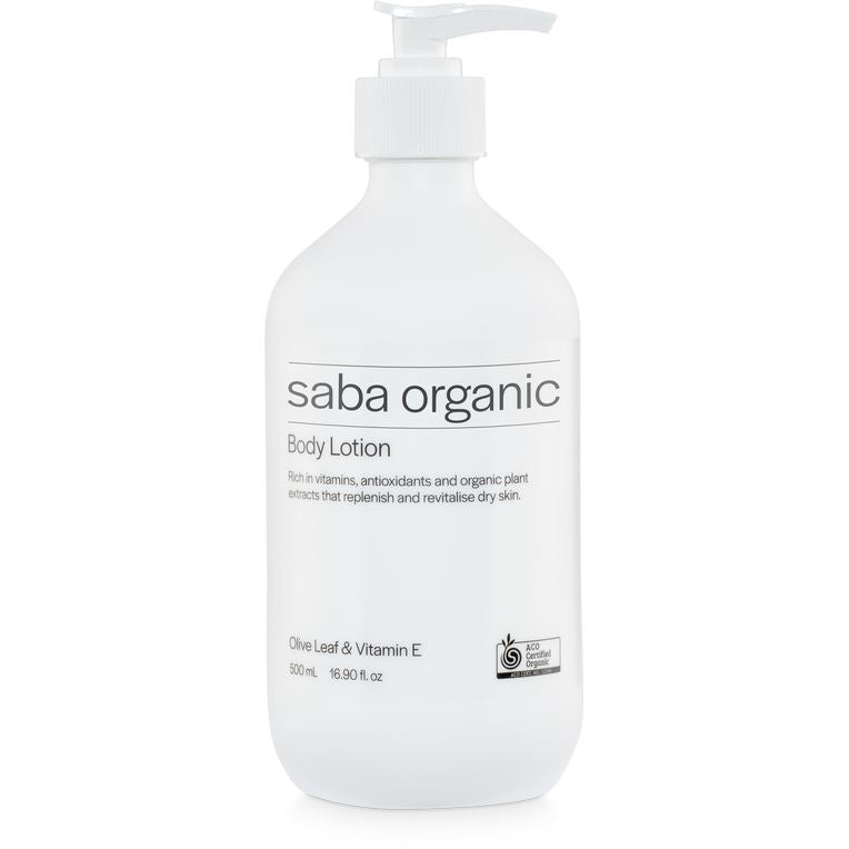 Body Lotion - Saba Organic Olive Leaf & Vitamin E 500ml