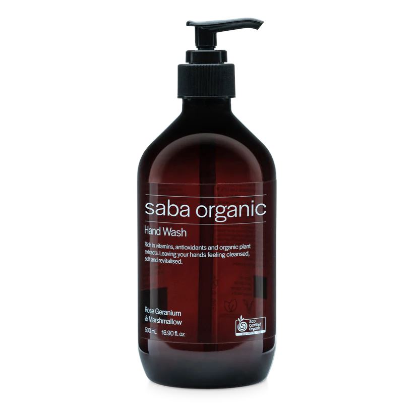 Hand Wash - Saba Organic Rose Geranium & Marshmallow 500ml